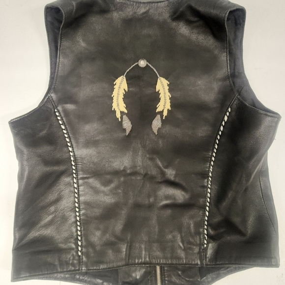 Tribe America Embelished Leather Vest SZ 8 RARE - Picture 14 of 16
